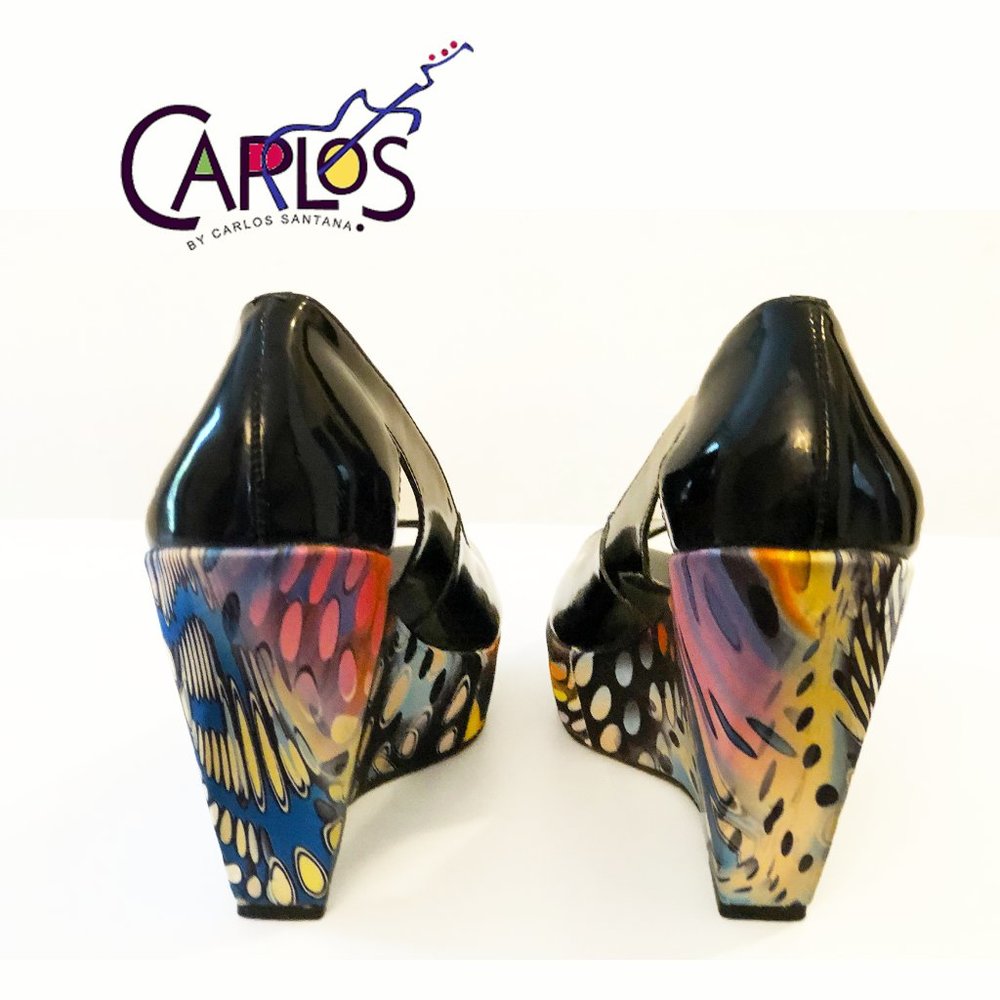 Carlos Santana artsy platform wedge shoes - Picture 6 of 10